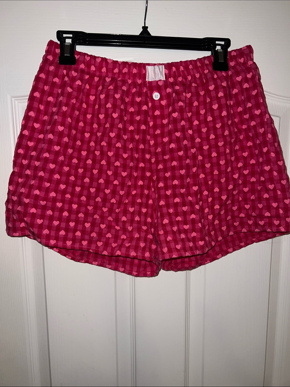 Women’s Pink Heart-Print Cotton Lounge Shorts